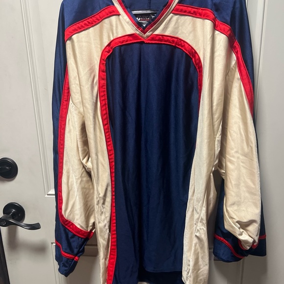 Bakka Sports Practice Jersey - Hockey Men's Blue Gold Red Used Large - Picture 5 of 9